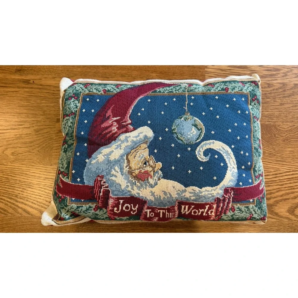 Vintage Kemp Beatley Christmas Joy To The World Celestial Tapestry Pillow